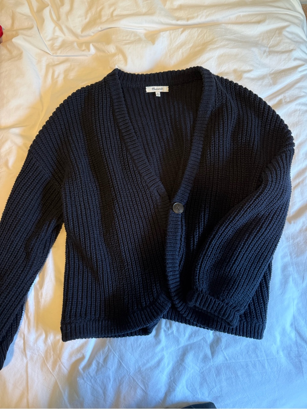 Madewell Ribbed V-Neck Cardigan Sweater